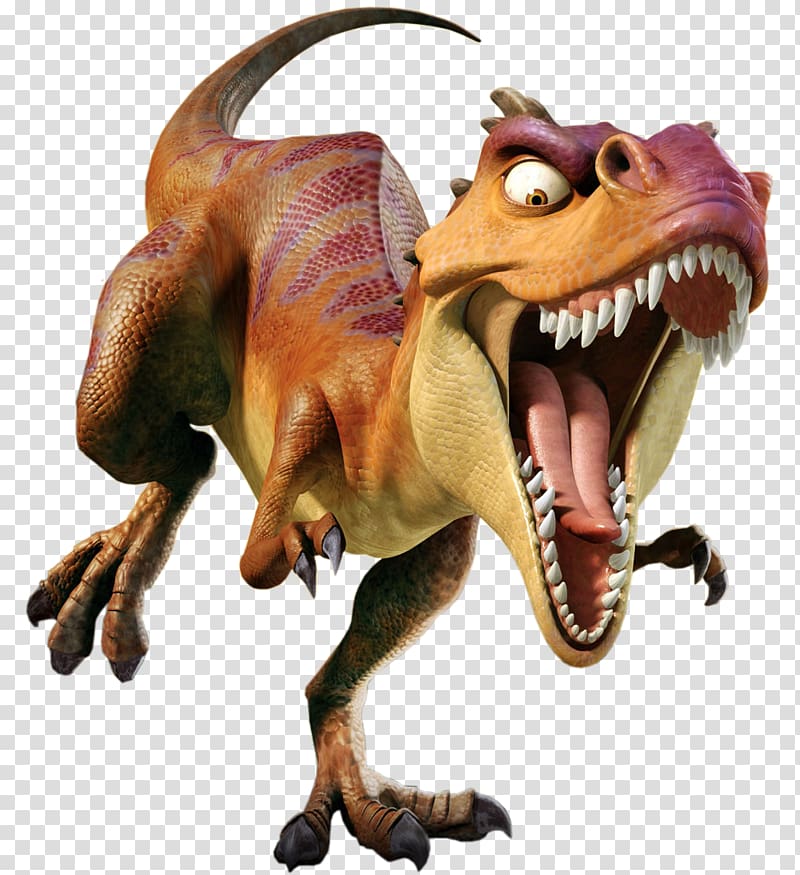 brown dinosaur , Scratte Sid Tyrannosaurus Film, Ice Age transparent background PNG clipart