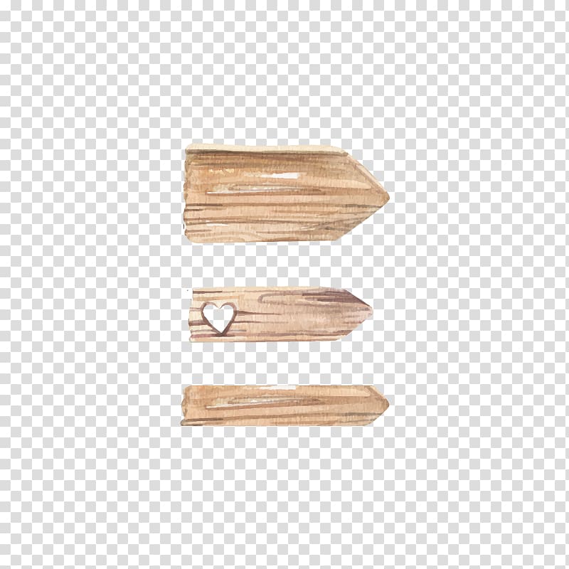 Wood Icon, Hand-painted wooden direction indicator transparent background PNG clipart