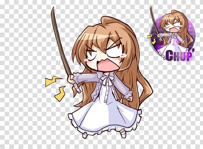 Taiga Aisaka Toradora! Chibi Anime , Chibi transparent background PNG clipart