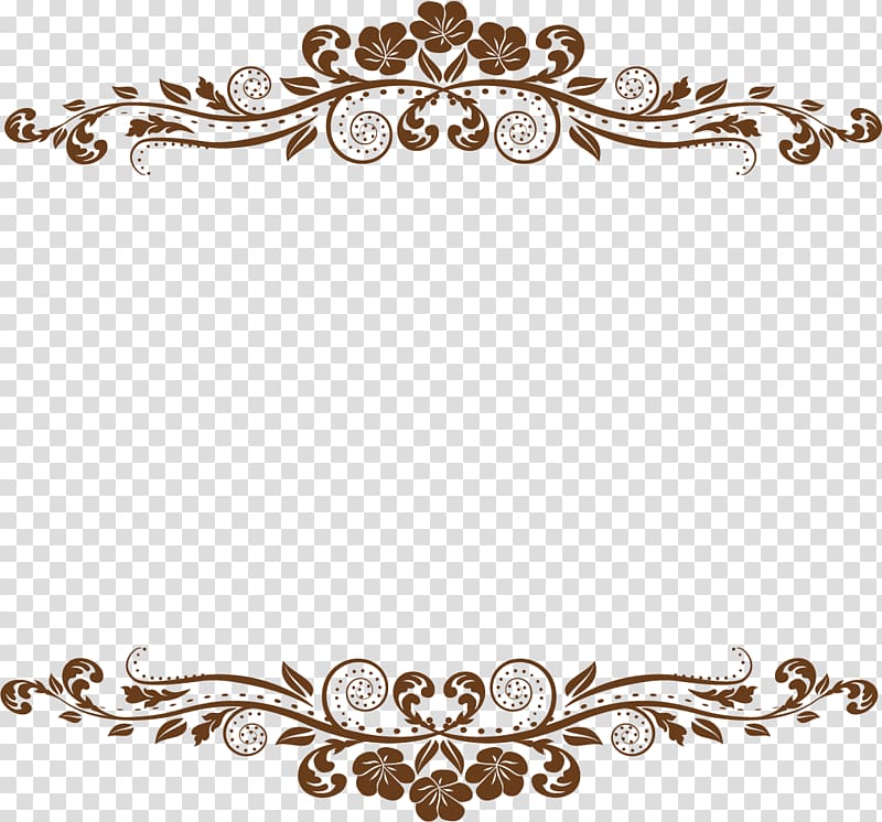 brown floral frame, frame Euclidean , Pretty cute pattern ancient box transparent background PNG clipart