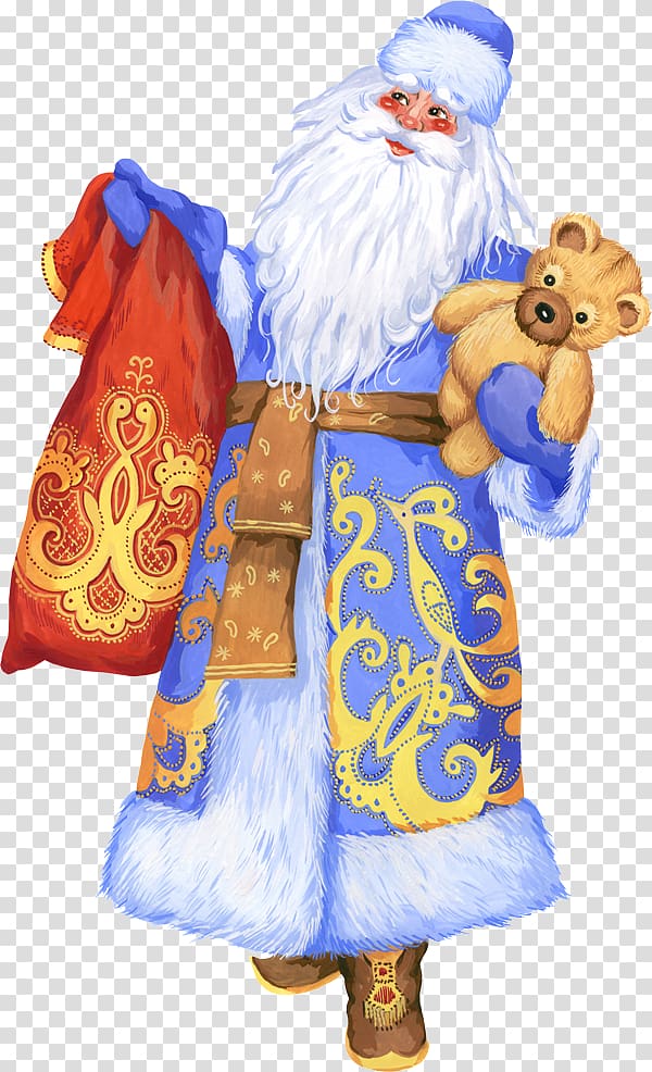Ded Moroz Snegurochka Santa Claus grandfather New Year, santa claus transparent background PNG clipart