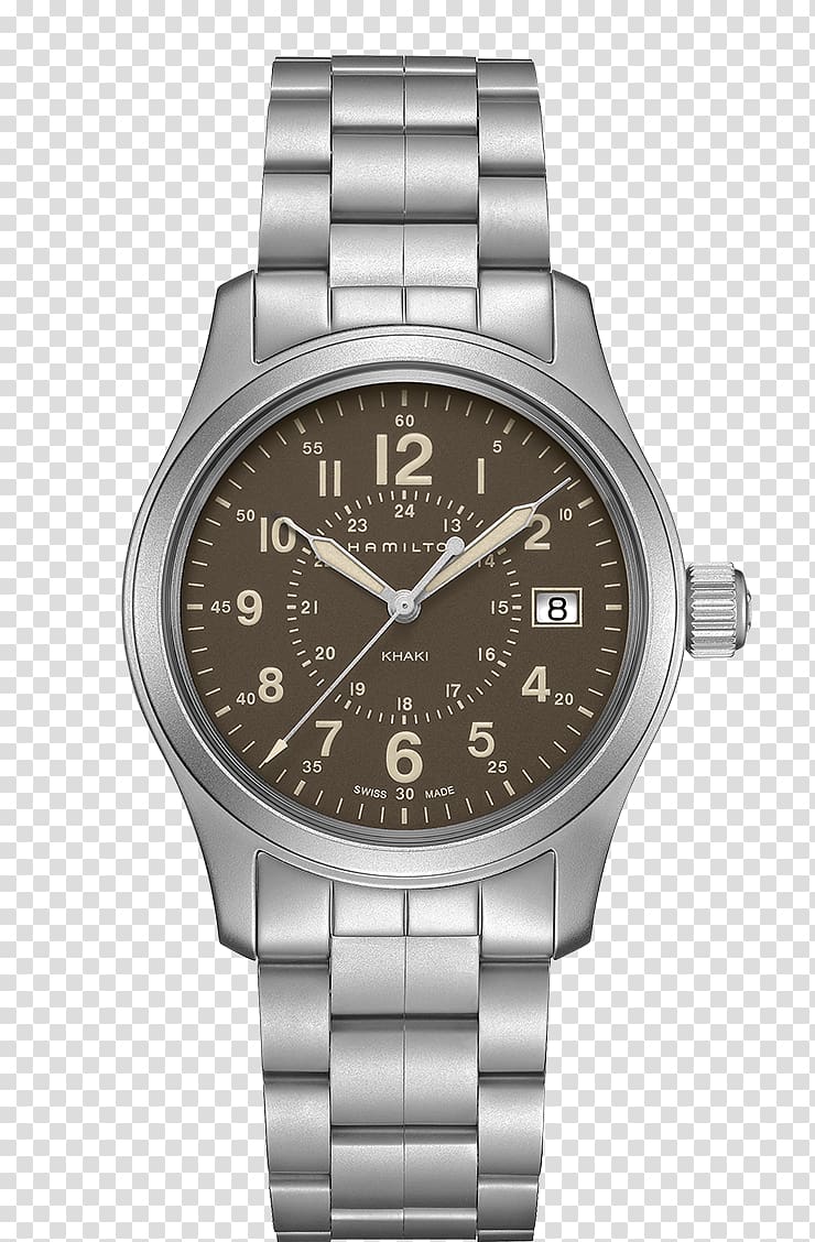 Hamilton Watch Company Quartz clock Chronograph, Hamilton watch silver coffee color male watch transparent background PNG clipart