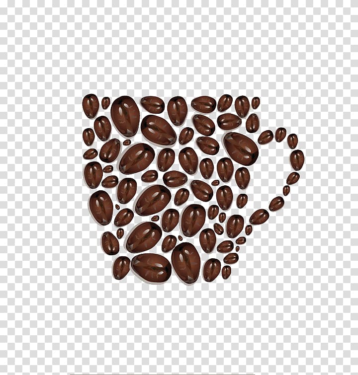 Coffee bean Cappuccino Tea Cafe, Color rounded cup-shaped coffee beans transparent background PNG clipart