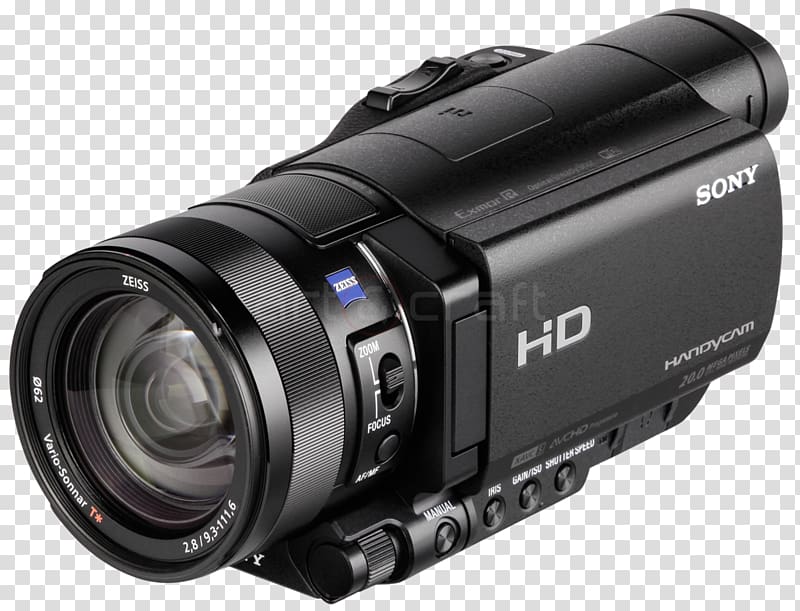 Camera lens Video Cameras Sony Handycam HDR-CX900 Sony Handycam HDR-CX240, camera lens transparent background PNG clipart