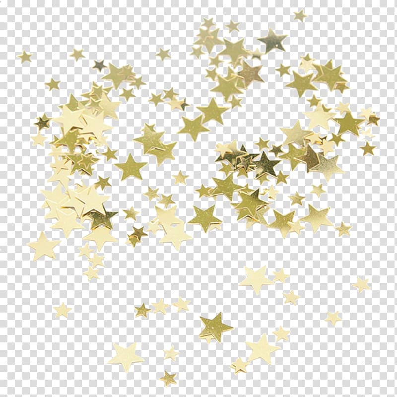 gold star lot art, Star Gold Confetti , Confetti transparent background PNG clipart