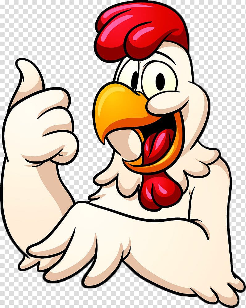 chicken doing thumbs up illustration, Chicken Cartoon , chicken transparent background PNG clipart
