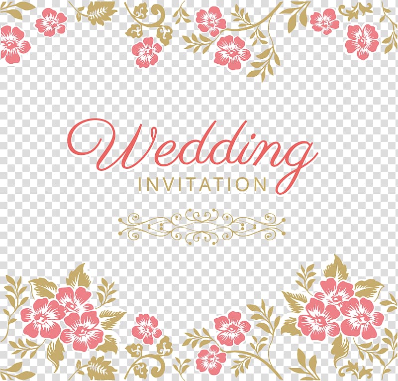 Wedding Invitation illustration, Wedding invitation Marriage Flower, Pink wedding invitations pattern transparent background PNG clipart