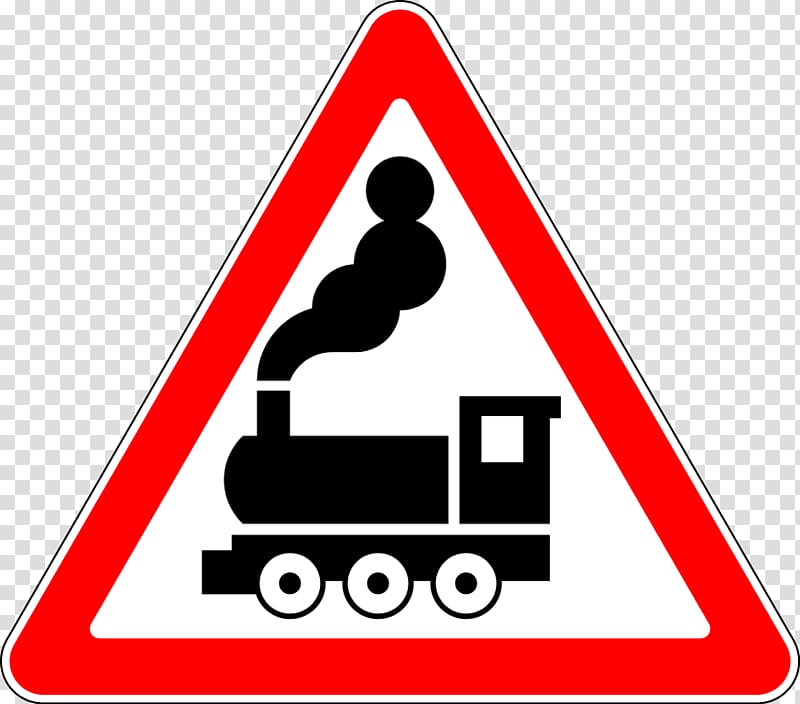 Level crossing Road Traffic sign Warning sign The Highway Code, road transparent background PNG clipart