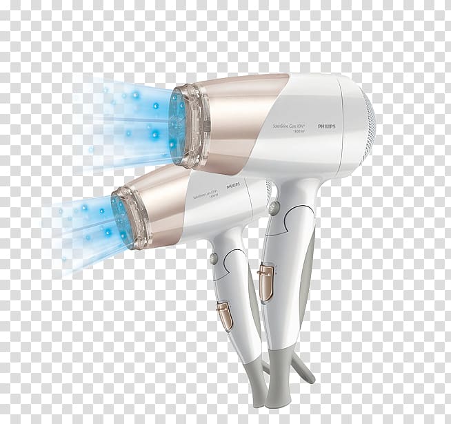 Hair dryer Philips Hair care Negative air ionization therapy Capelli, Silver Hair dryer transparent background PNG clipart