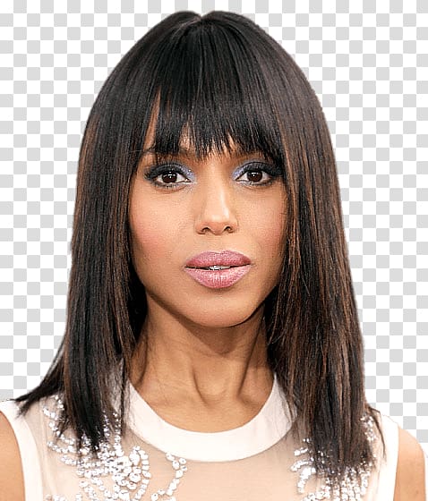 black haired woman , Kerry Washington Straight Hair transparent background PNG clipart