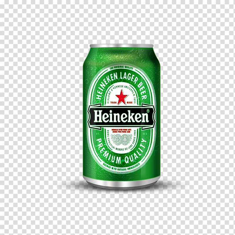 green Heineken beer can, Beer bottle Heineken International, Beer hall deduction material transparent background PNG clipart