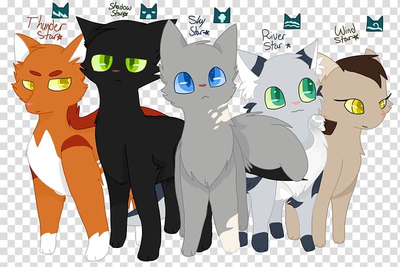 Cat Warriors Shadowstar Thunder and Shadow Thunderstar, runner shadow transparent background PNG clipart