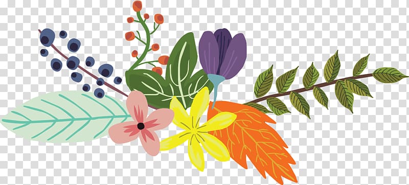 Floral design Flower Decorative arts, Hand-painted floral decoration transparent background PNG clipart