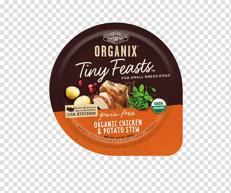 Castor and Pollux Organix Tiny Feasts Grain Free Small Breed Dog Food Vegetarian cuisine Organic food, chicken stew transparent background PNG clipart