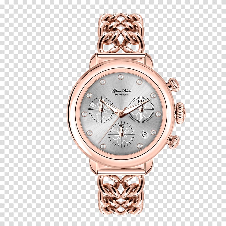 Analog watch Quartz clock Bracelet Jewellery, Metalcoated Crystal transparent background PNG clipart