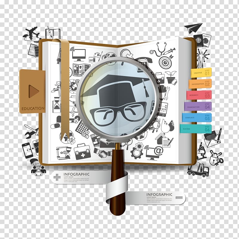 Infographic Template Diagram, Dr. cap and books transparent background PNG clipart