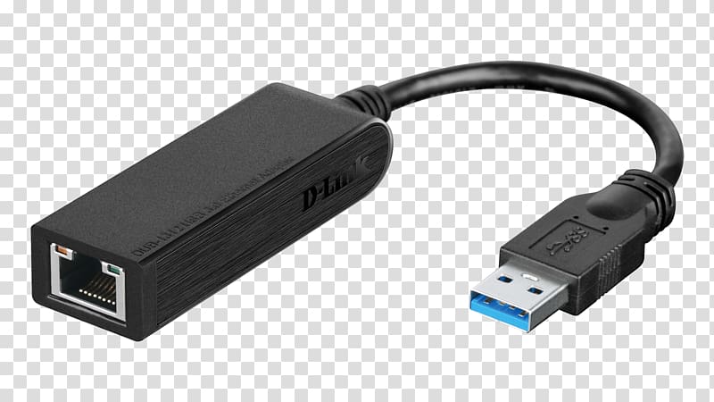 Laptop USB 3.0 Network Cards & Adapters Gigabit Ethernet D-Link, USB transparent background PNG clipart