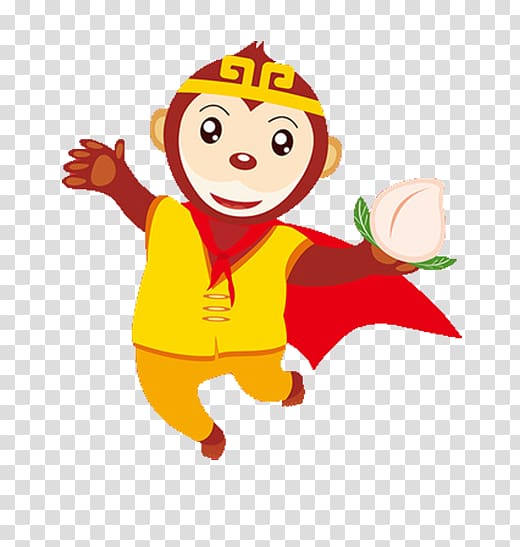Sun Wukong Chinese New Year Chinese zodiac Lunar New Year Illustration, The festive cartoon monkey on the calendar transparent background PNG clipart