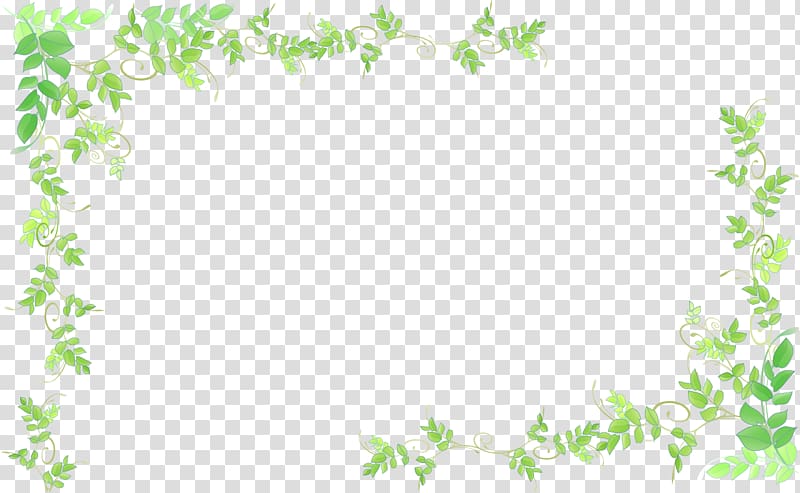 green leaves frame , Garasu no Usagi Wellness Animal Clinic Koberiyobiyosenmon School Cirno, Green border dispute transparent background PNG clipart