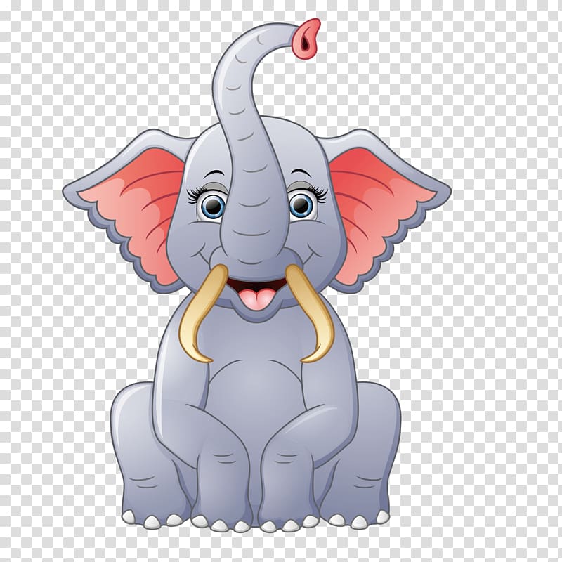 Elephant Euclidean Illustration, Cute elephant transparent background PNG clipart