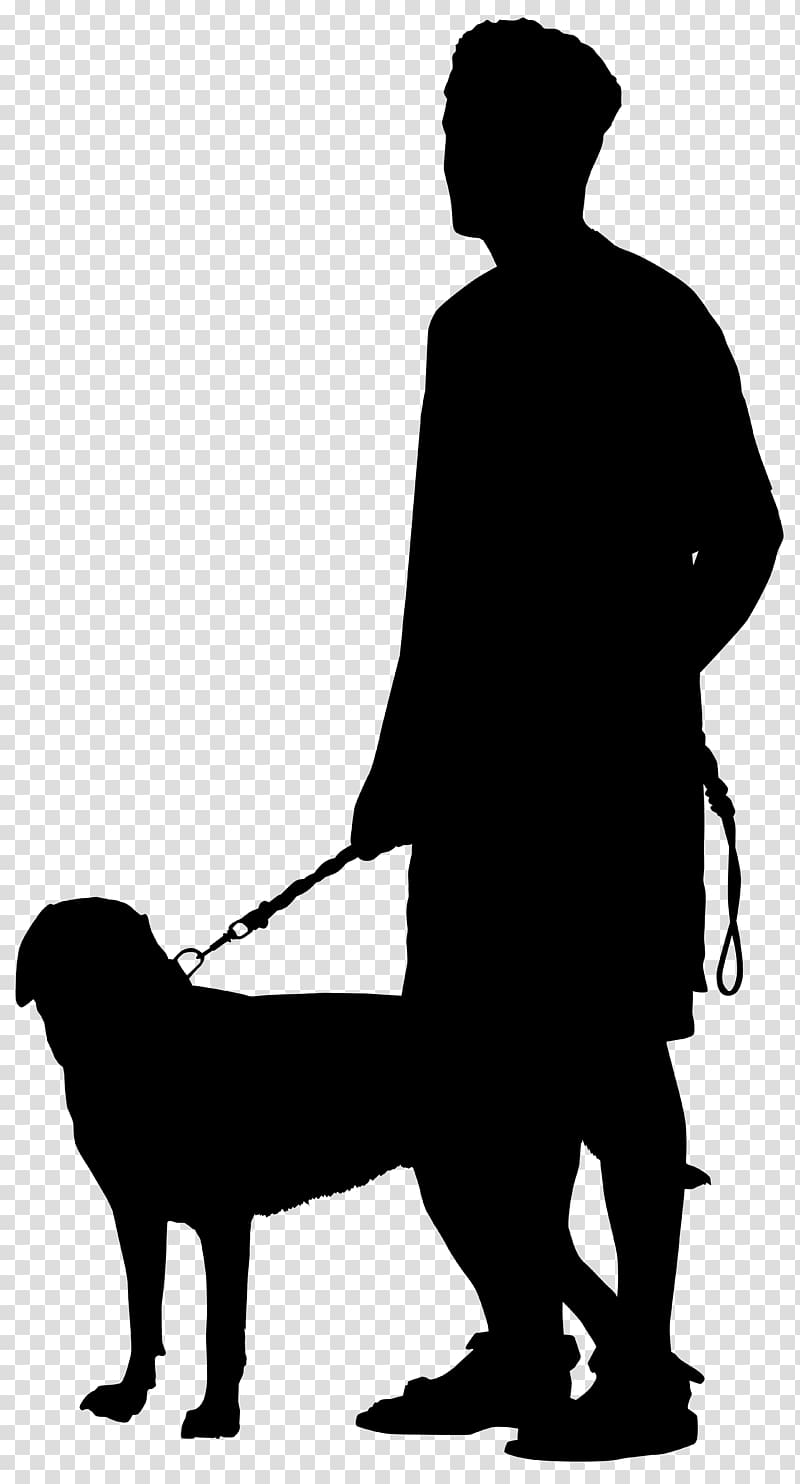 Dog walking Silhouette , Man with Dog Silhouette transparent background PNG clipart