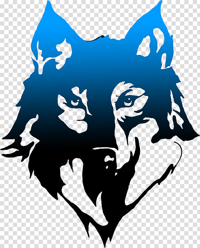black wolf illustration, Gray wolf T-shirt Hoodie Logo Art, BLUE WOLF transparent background PNG clipart