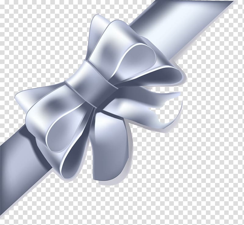Blue ribbon Silver , Bow transparent background PNG clipart