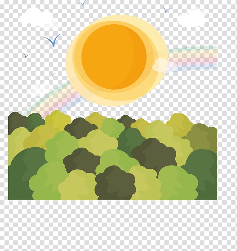Landscape Euclidean , Cartoon sunshine under the forest landscape material transparent background PNG clipart