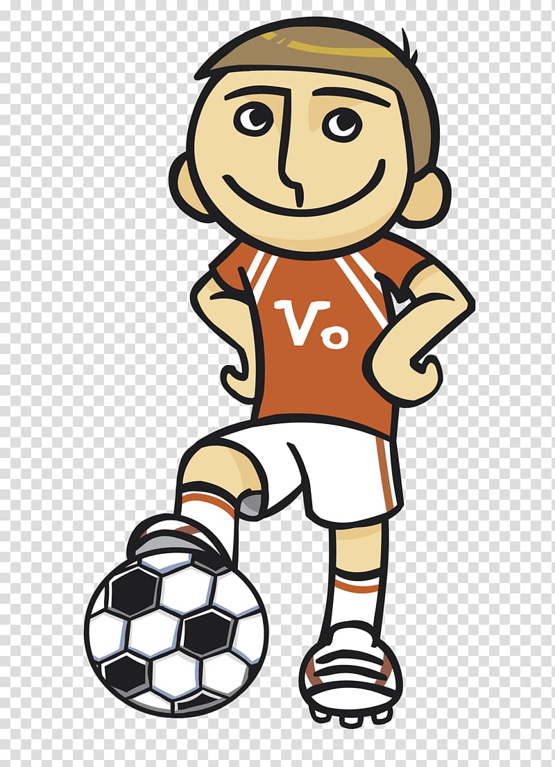 Football , The boy who stepped on the foot of the ball transparent background PNG clipart