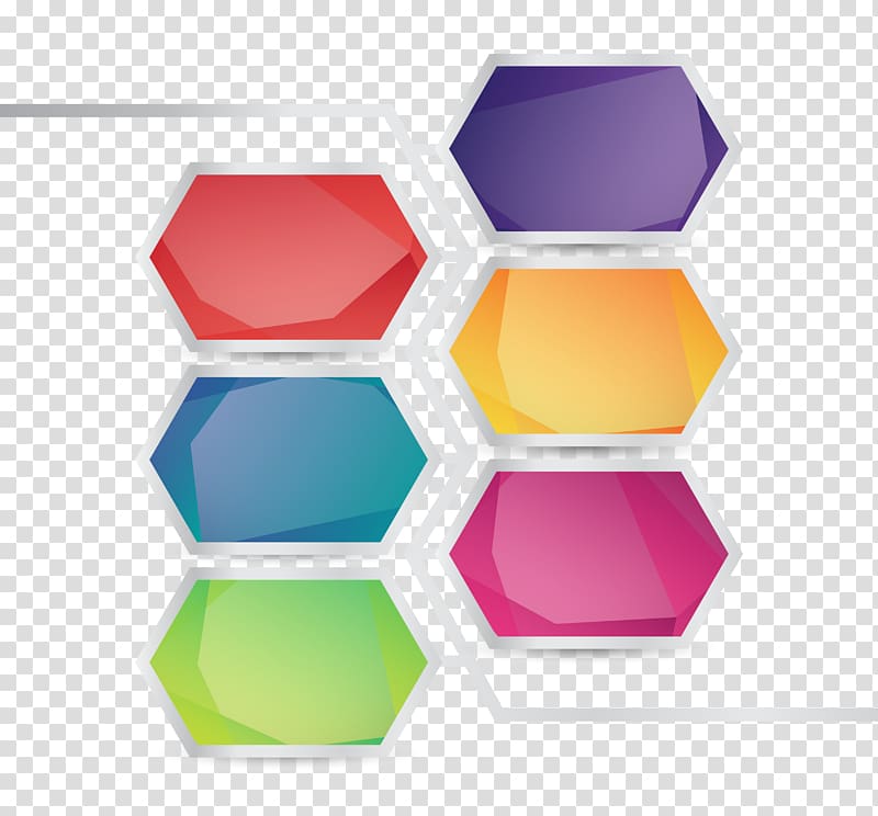 octagonal multicolored artwork, Infographic Template , Color polygon border block chain transparent background PNG clipart