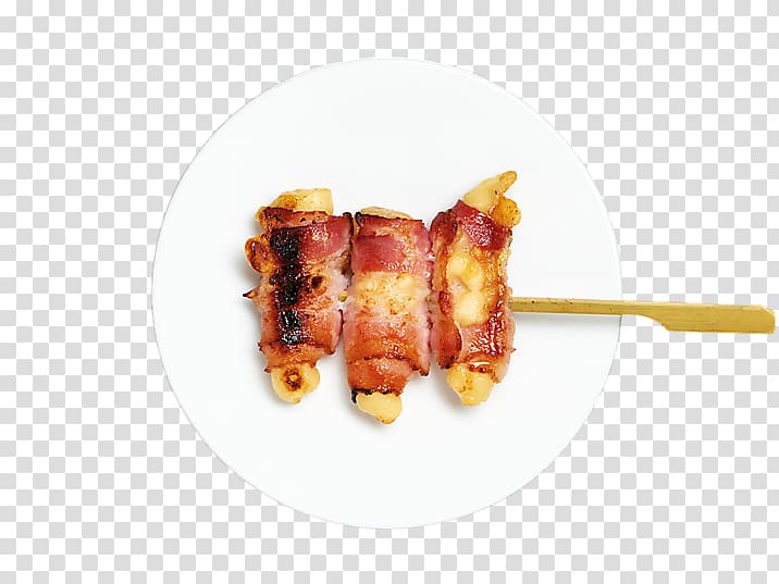 Yakitori Sushi Makizushi Take-out Souvlaki, bacon roll transparent background PNG clipart