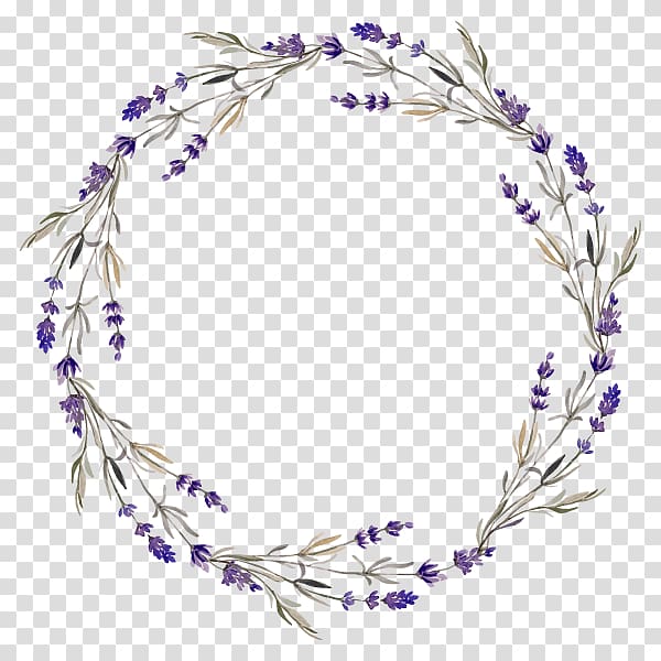 Watercolor painting Drawing Lavender Wreath, flower transparent background PNG clipart