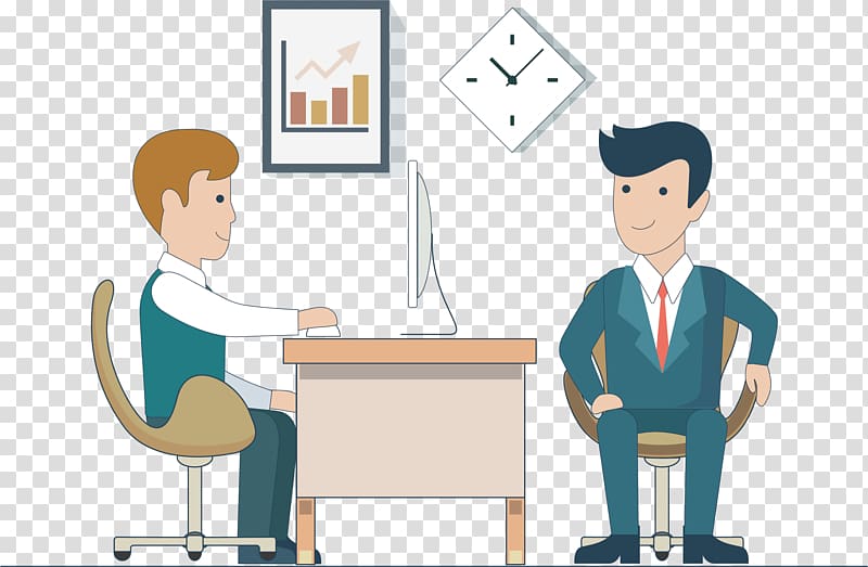 Two male sitting near blue wall illustration, Customer Client , Meeting  clients transparent background PNG clipart | HiClipart