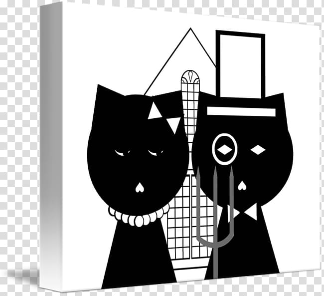 American Gothic Gothic Revival architecture Cat Work of art, Cat transparent background PNG clipart