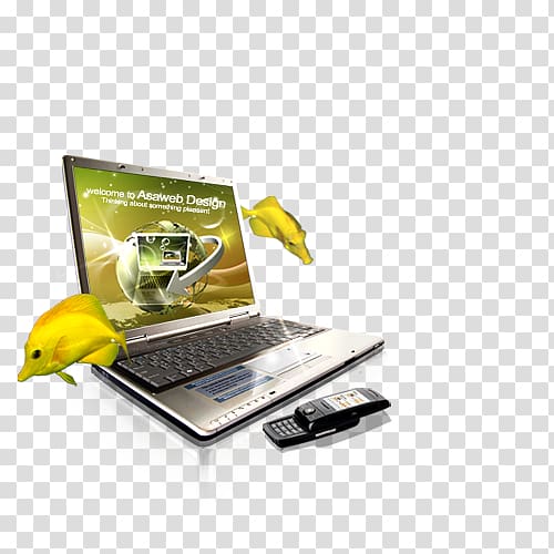 Laptop Web design Web page, Web design Computer fish ecology phone decorative elements transparent background PNG clipart