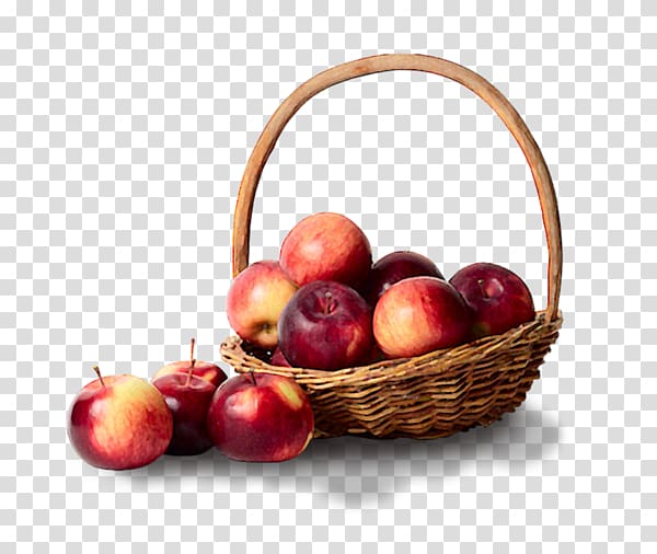 The Basket of Apples , Delicious apple basket weaving transparent background PNG clipart