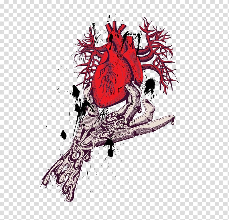 T-shirt, illustration heart transparent background PNG clipart