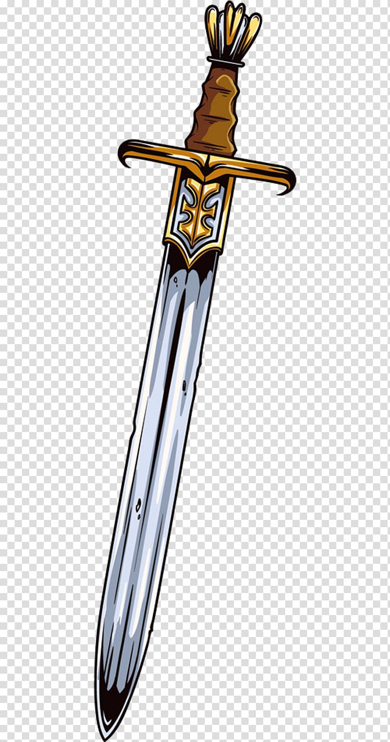 Sword Weapon , Yellow pattern sword transparent background PNG clipart