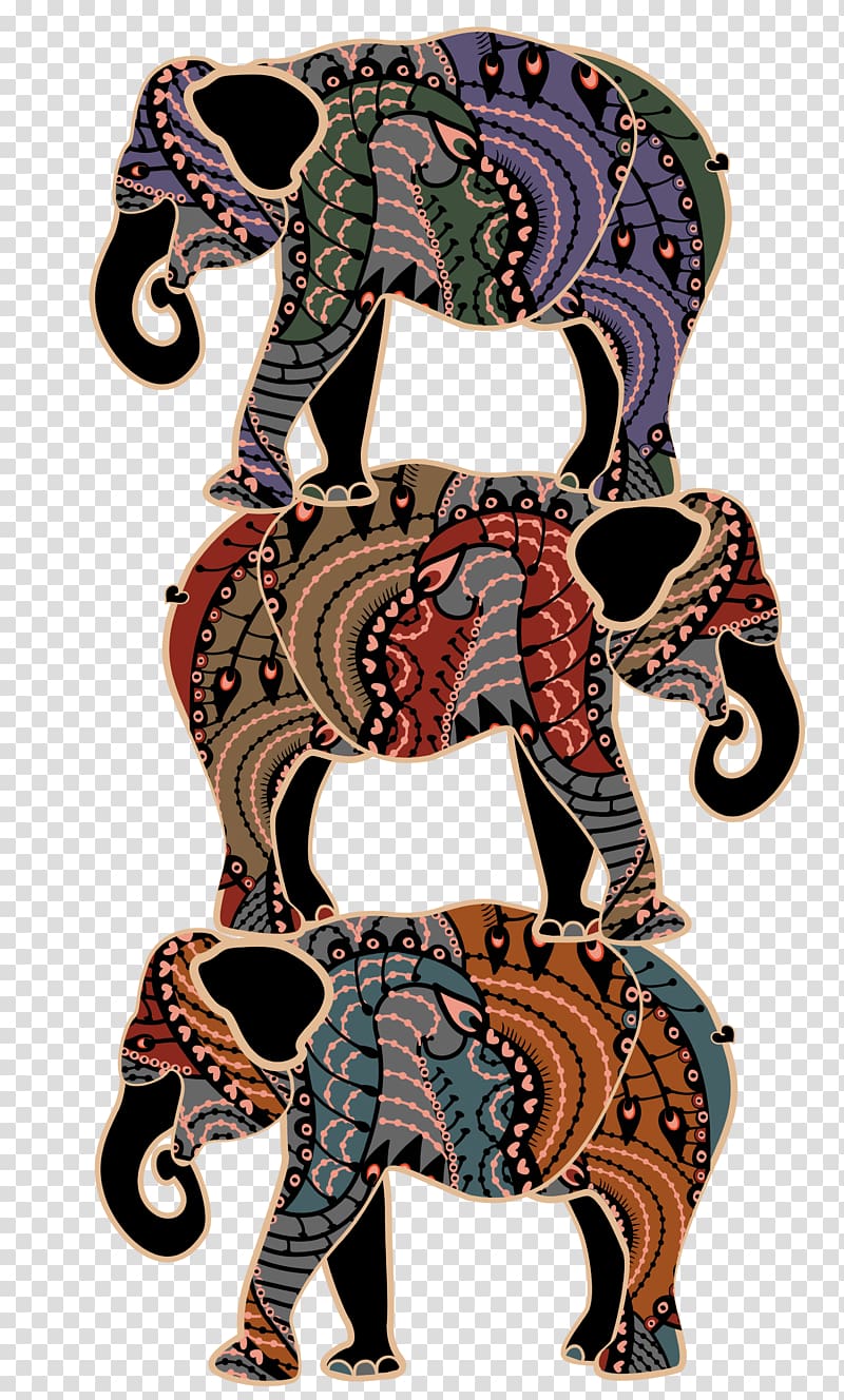 Indian elephant Visual arts Painting, elephant transparent background PNG clipart