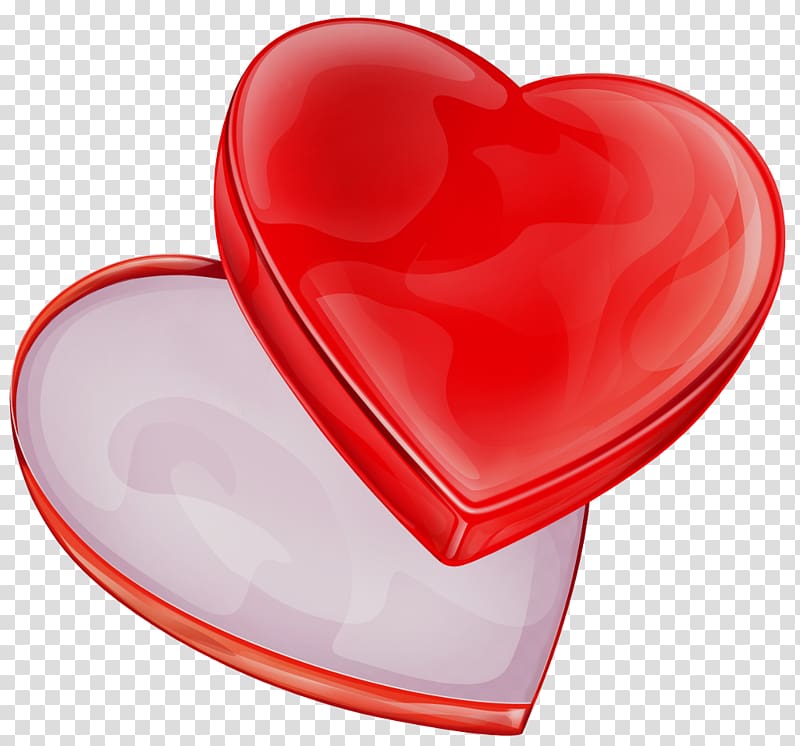 of an open heart-shaped red gift box, Heart Box , Heart Box transparent background PNG clipart