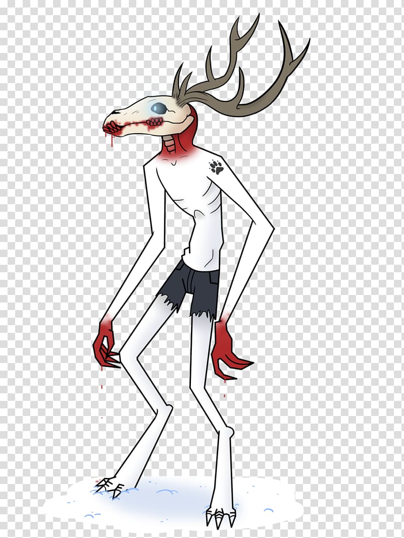 Wendigo Reindeer Illustration Drawing , reindeer transparent background PNG clipart