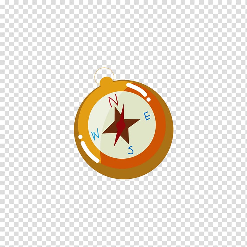 Cartoon Animation Compass, Yellow compass transparent background PNG clipart