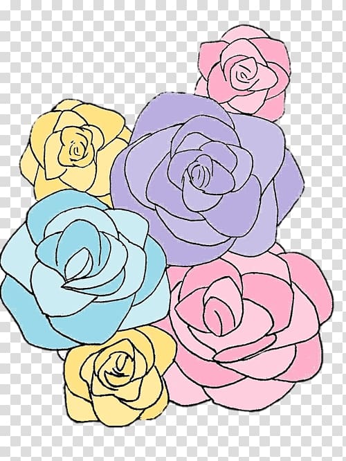 Flower Garden roses Drawing, pastel flower transparent background PNG clipart