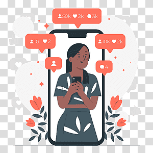 illustration, Online popularity, phone, device, like, online, user, influencer, social media, cool, reaction transparent background PNG clipart thumbnail