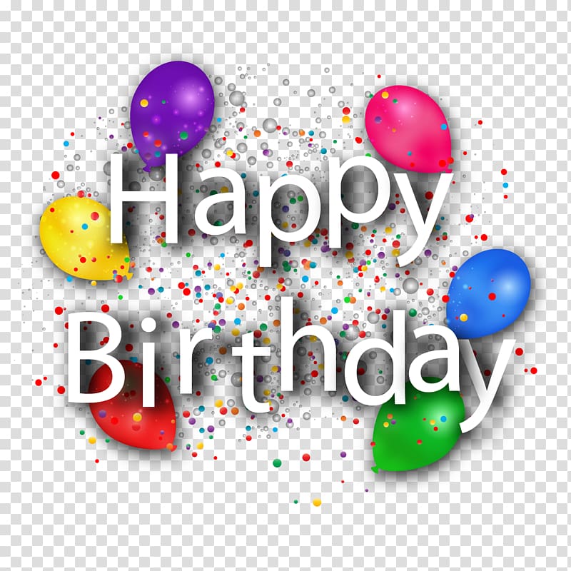 happy birthday word art png