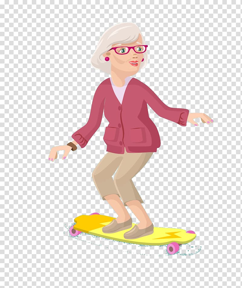 Old age, Skateboarding elderly transparent background PNG clipart