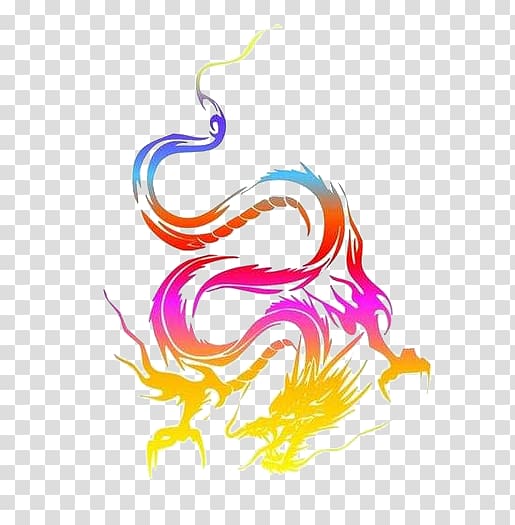 Chinese dragon Tattoo Ink, Colorful dragon transparent background PNG clipart