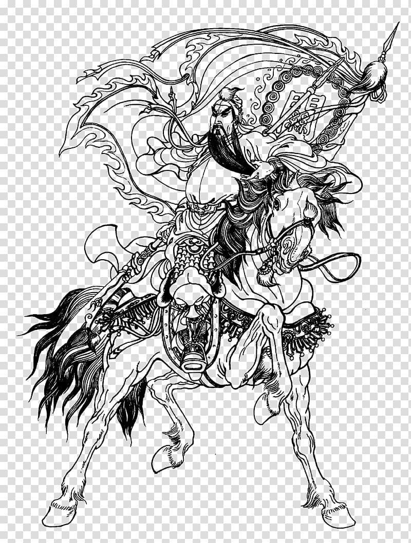 China Three Kingdoms Tattoo Han Dynasty Flash, Ancient People line drawing transparent background PNG clipart