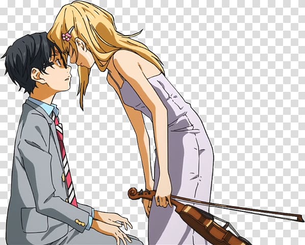 Kaori Arima, (Shigatsu wa Kimi no Uso) Render, male and female anime  characters transparent background PNG clipart