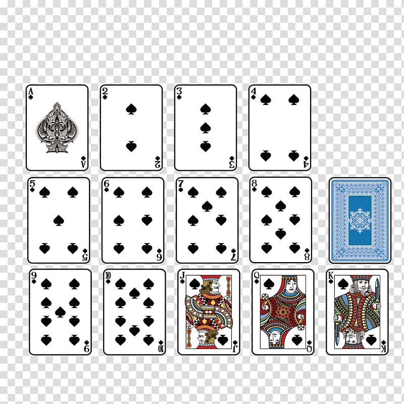 Card game Playing card Poker, Fine spades poker cards set material transparent background PNG clipart